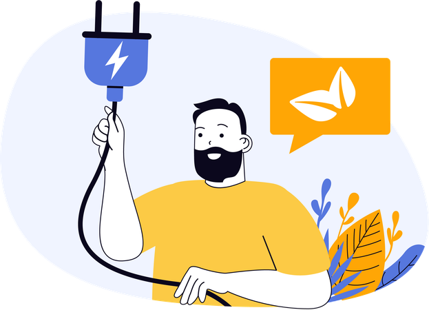 Businessman using eco energy  Illustration