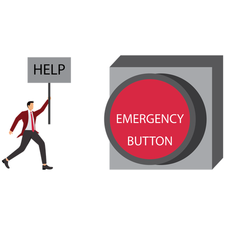 Businessman using emergency help  Illustration