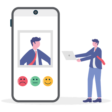 Businessman using eye tracking technology  Illustration