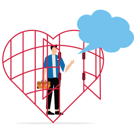 Businessman using freedom of speech  Illustration