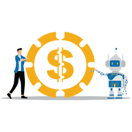 Businessman using latest technology  Illustration