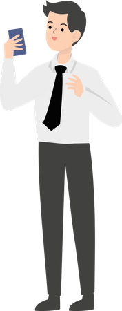 Businessman using mobile  Illustration