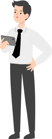 Businessman using phone  Illustration
