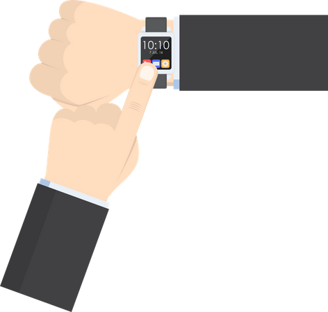 Businessman using smartwatch  Illustration