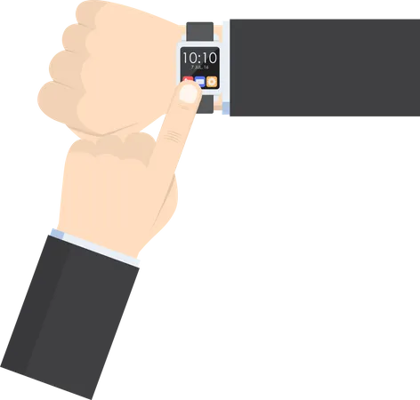 Businessman using smartwatch  Illustration