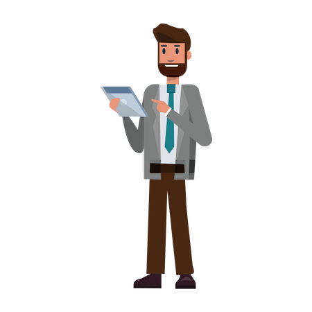 Businessman using tablet  Illustration