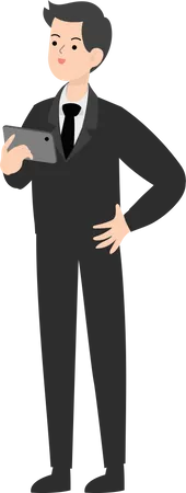 Businessman Using Tablet  Illustration