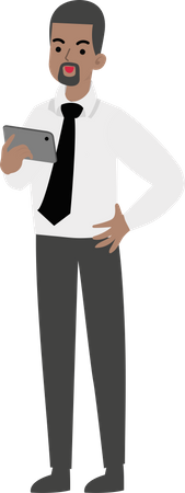 Businessman Using Tablet  Illustration