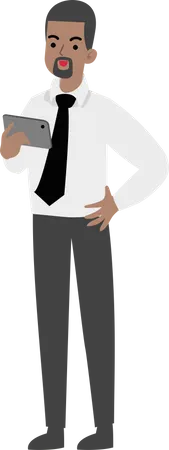 Businessman Using Tablet  Illustration