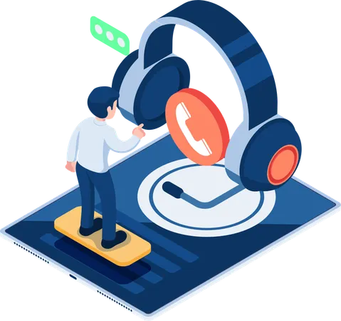 Businessman using Technical Support  Illustration