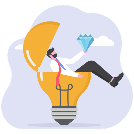 Businessman values his company employees  Illustration