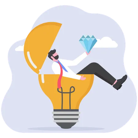 Businessman values his company employees  Illustration
