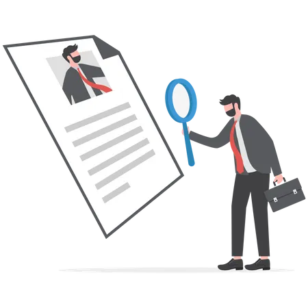 Businessman verify KYC document of a person  Illustration