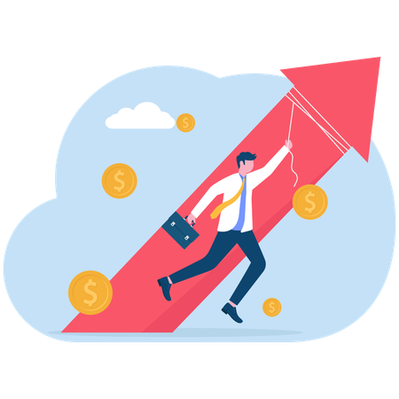 Businessman viewing analysis graph  Illustration