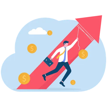 Businessman viewing analysis graph  Illustration