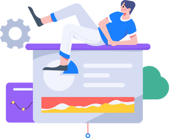 Businessman  viewing at analysis graph  Illustration