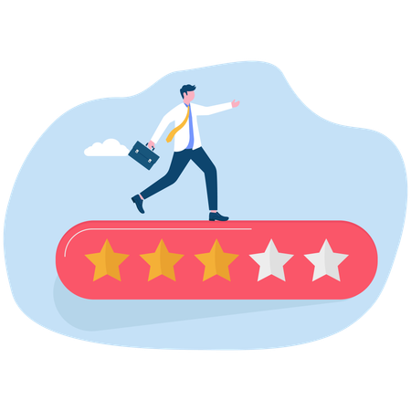 Businessman viewing at user ratings  Illustration