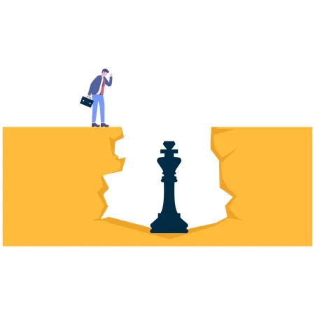ビジネス戦略を考えるビジネスマン  イラスト
