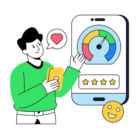 Businessman viewing Customer Satisfaction  Illustration