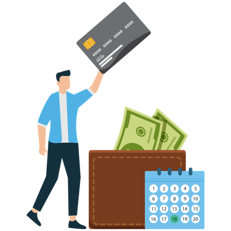 Businessman viewing Expense Reimbursement Form  Illustration