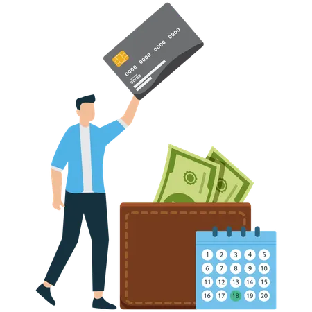 Businessman viewing Expense Reimbursement Form  Illustration