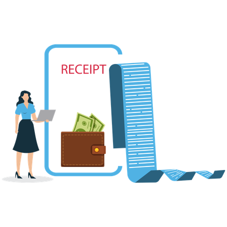 Businessman viewing Online Payment Receipt  Illustration