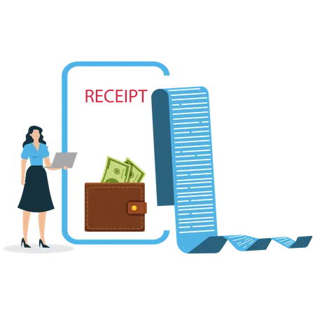 Businessman viewing Online Payment Receipt  Illustration