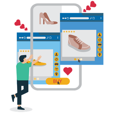 Businessman viewing Payroll Management System  Illustration