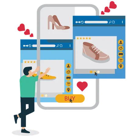 Businessman viewing Payroll Management System  Illustration