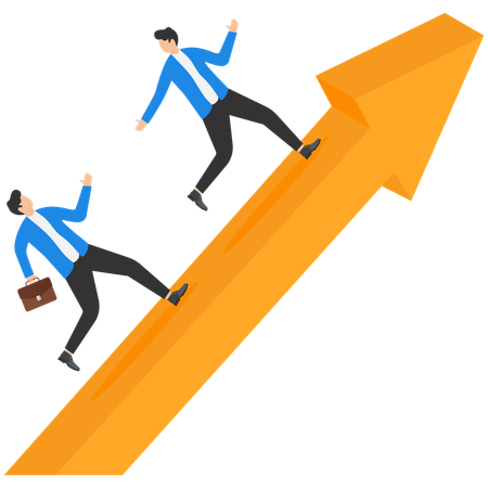 Businessman viewing profit graph analysis  Illustration