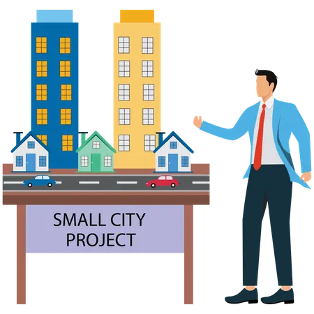 Businessman viewing Smart City  Illustration