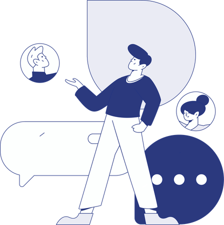 Businessman views employee's biodata  Illustration