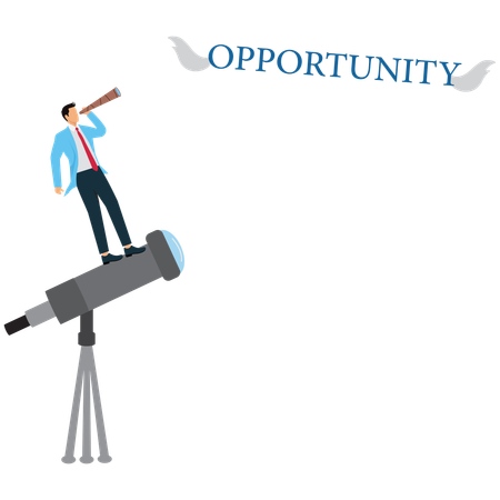 Businessman Vision for Seizing Opportunities  Illustration