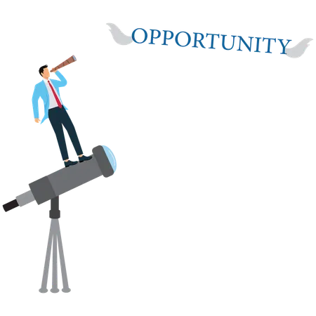 Businessman Vision for Seizing Opportunities  Illustration
