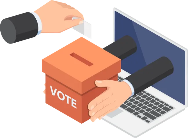 Businessman voting online  Illustration