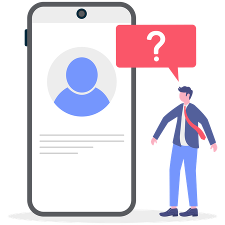 Businessman waits for client response  Illustration