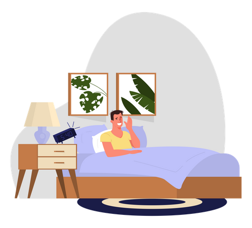 Businessman waking up in morning  Illustration