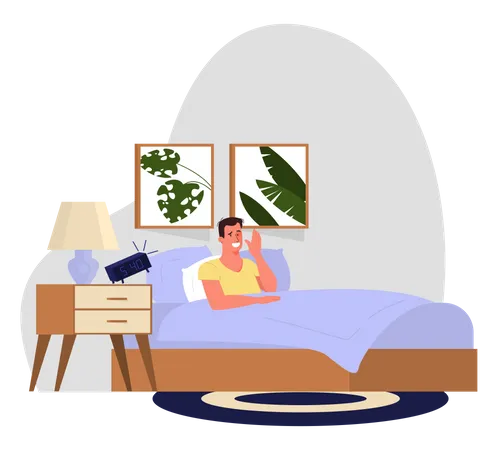 Businessman waking up in morning  Illustration