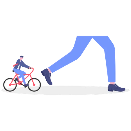 Businessman walk away from meeting  Illustration