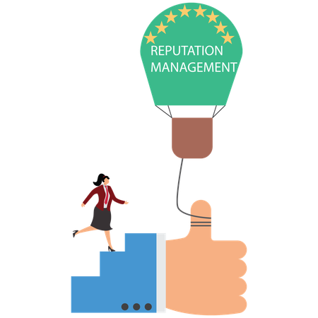 Businessman walk up stair to thumb up, success steps to reach work achievement  Illustration