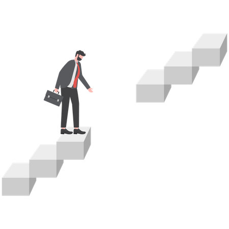 Businessman walking on Career steps  Illustration