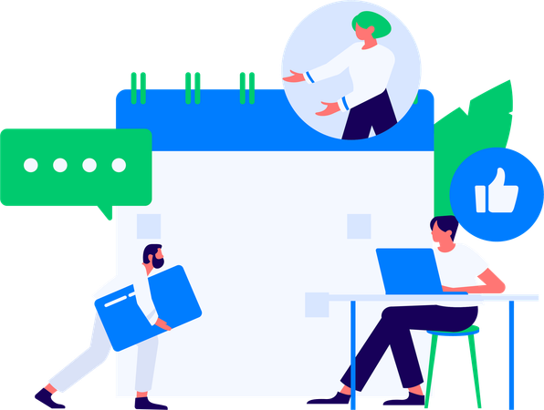 Businessman walking while talking about business planning on mobile  Illustration