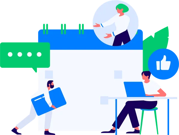 Businessman walking while talking about business planning on mobile  Illustration