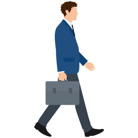 Businessman walking with briefcase Illustration