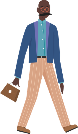 Businessman walking with briefcase  Illustration