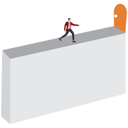 Businessman walks to the important door  Illustration