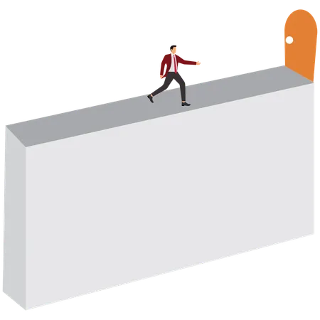 Businessman walks to the important door  Illustration