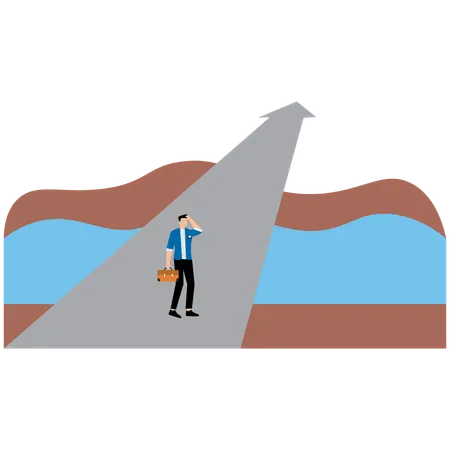 Businessman want to reach success  Illustration