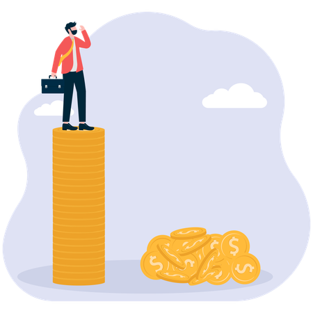 Businessman wasting money  Illustration