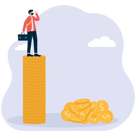 Businessman wasting money  Illustration
